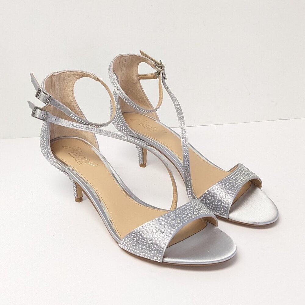 Badgley Mischka Tangerine Dress Sandals, Silver, Womens 8 M